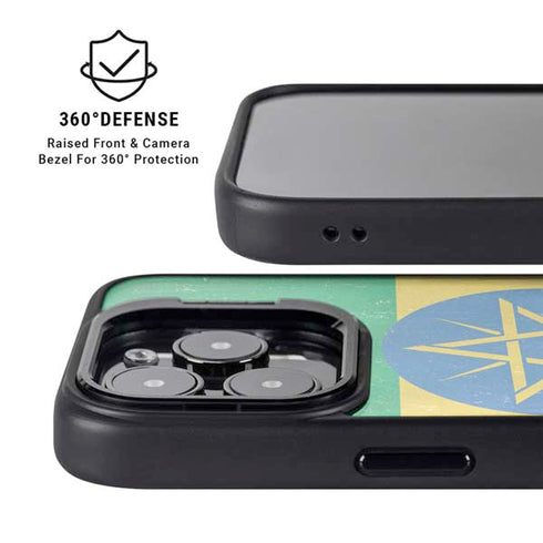 Ethiopia Flag Distressed iPhone 16 Pro Kickstand Case